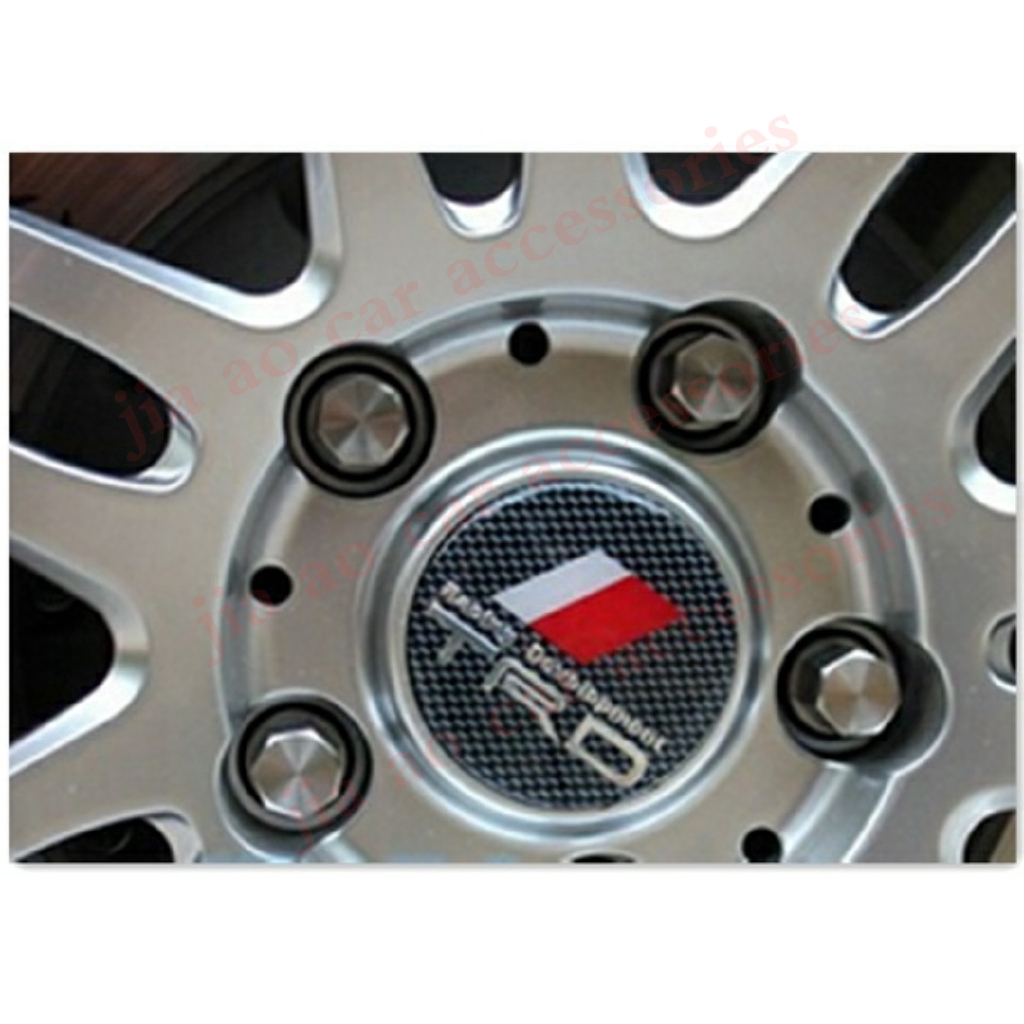 Set 4 Nắp Đậy Trục Bánh Xe Chống Bụi Hình logo Toyota TRD 60mm