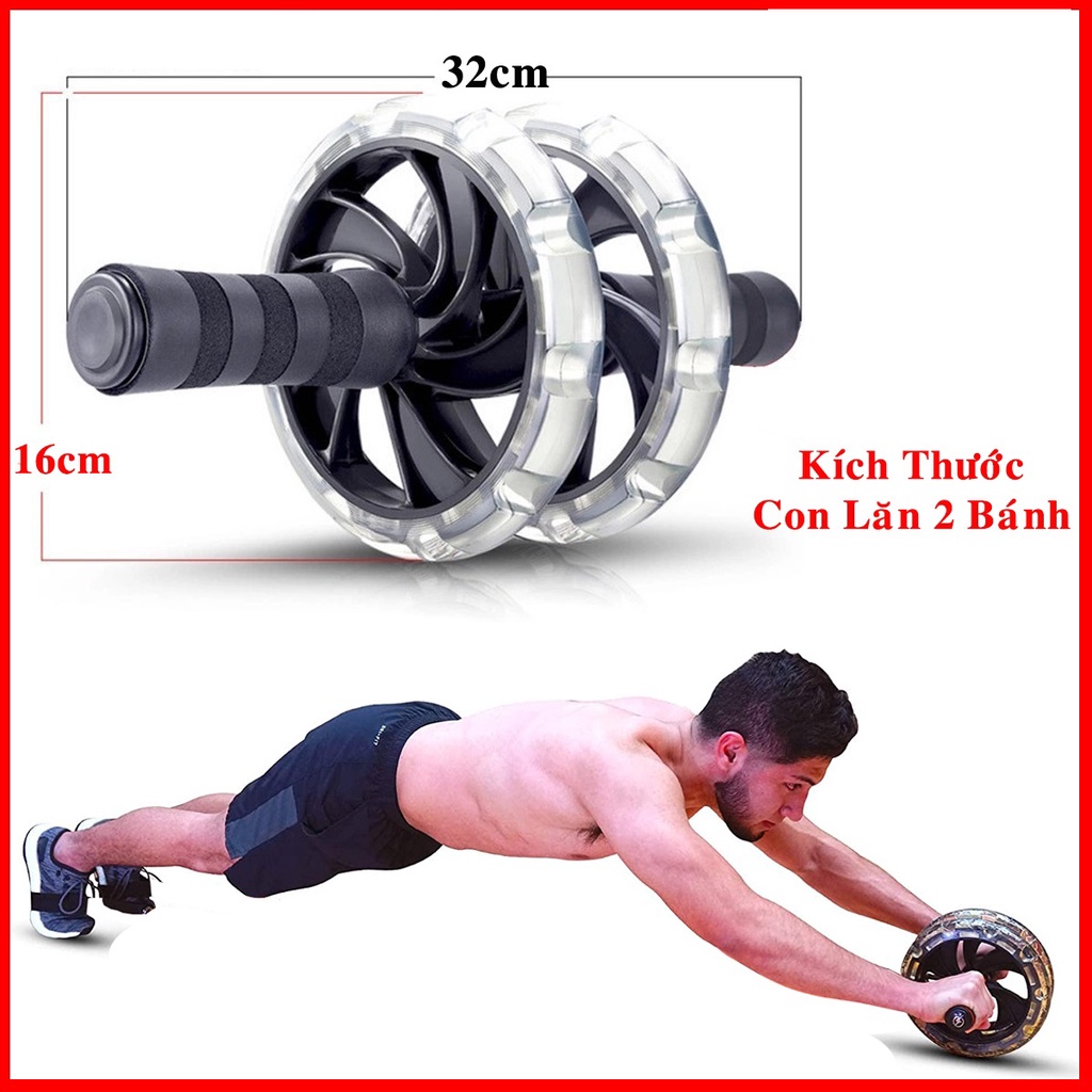 Con Lăn Tập Bụng 2 Bánh Cao Cấp Amalife – Kèm Thảm Lót – Dụng Cụ 2 Bánh Tập Cơ Bụng 6 Múi Bọc ABS Dẻo Bám Sàn