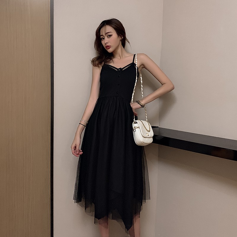 (Sẵn) Váy đen 2 dây sexy hàng Quảng Châu | BigBuy360 - bigbuy360.vn