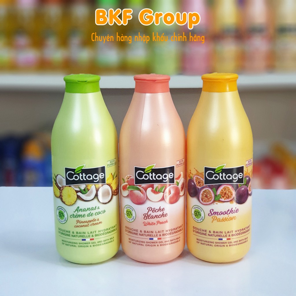 SỮA TẮM COTTAGE - Sữa tắm trắng da Cottage 750ml - chuẩn Pháp