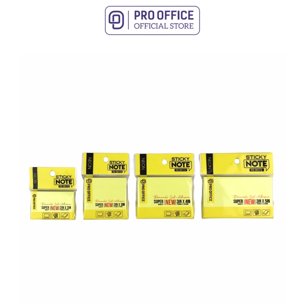 Giấy Ghi Chú Sticky Note PRO OFFICE Bắt Mực Tốt, Giúp Ghi Nhớ SN112/113/114/115