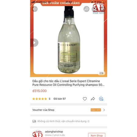 [Giá sỉ] Dầu gội cho tóc dầu L'oreal Serie Expert Citramine Pure Resource Oil Controlling Purifying shampoo 500ml | BigBuy360 - bigbuy360.vn