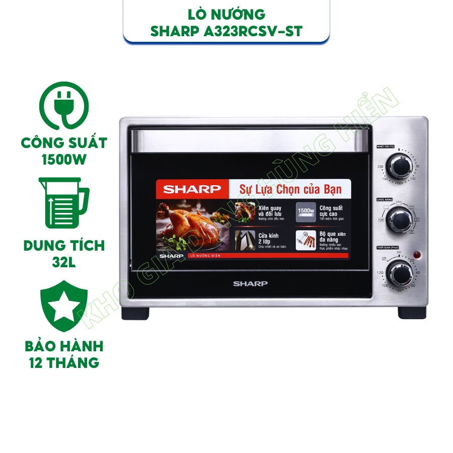 Lò nướng Sharp EO-A323RCSV-ST(32L)-Hàng Chính Hãng-Bảo Hành 12 Tháng