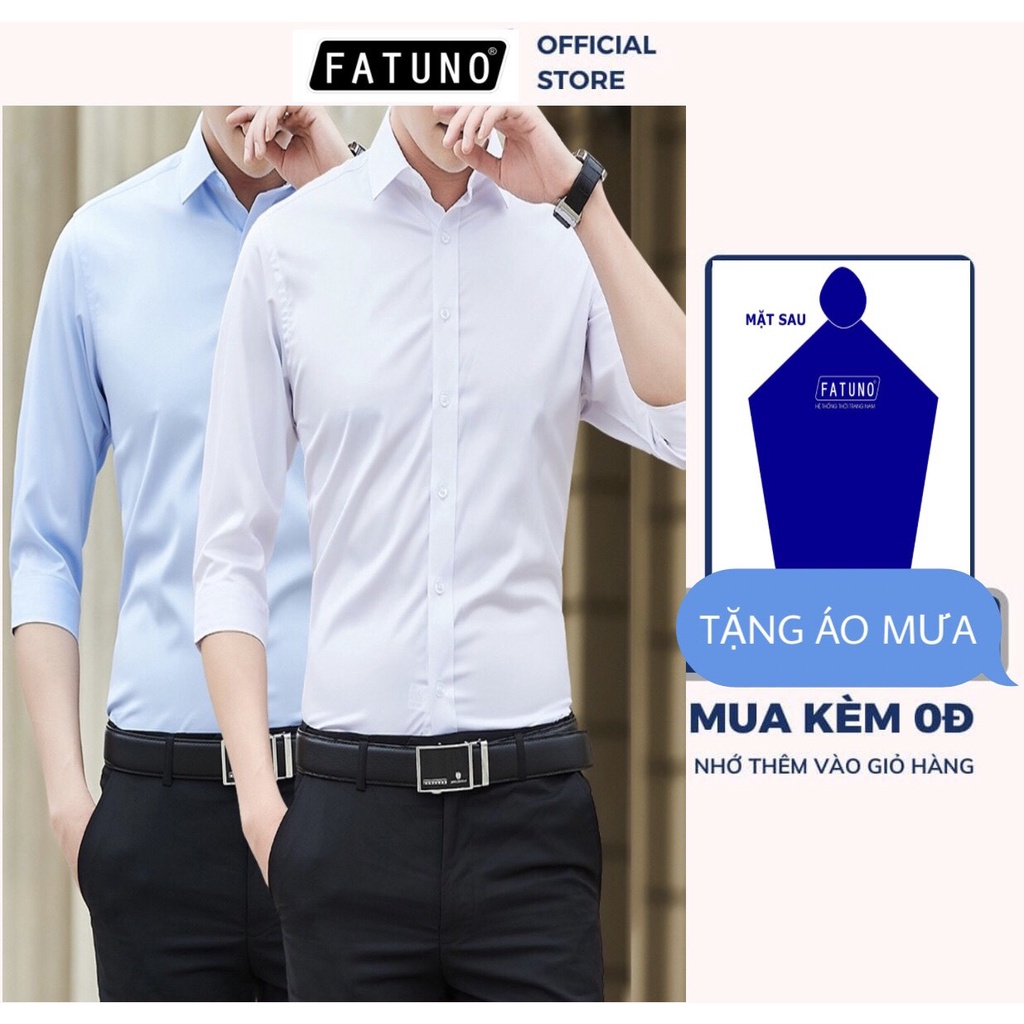 Combo Sơ mi dài tay dáng Hàn Quốc tặng kèm áo mưa thời trang