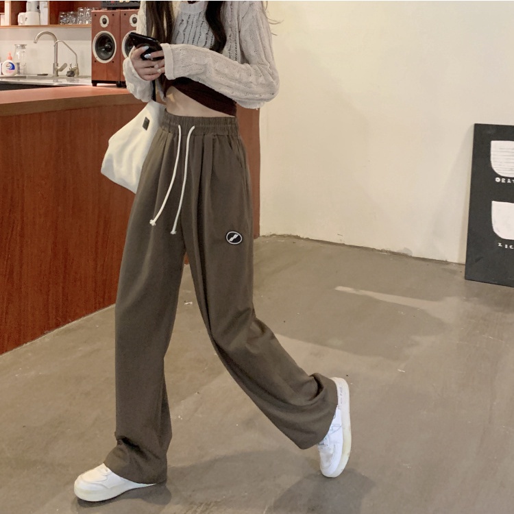 Ethelgirl Quần Thể Thao Lưng Cao Ống Rộng 2 Màu Thời Trang Hàn Quốc Dành Cho Nữ