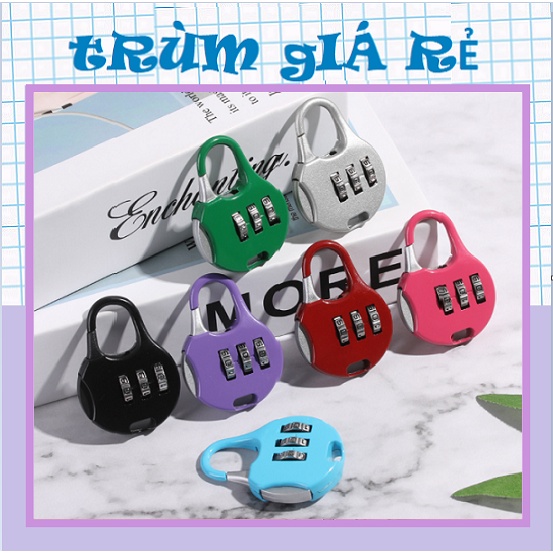 Ổ Khóa Số Mini 3 Số Cho Vali - Ổ khóa hành lý, balo, va ly chống trộm – Khóa mini mật mã số Tiện Dụng