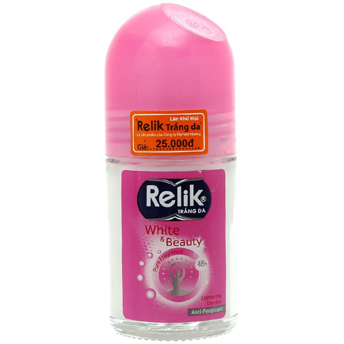 Lăn khử mùi Relik trắng da 25ml