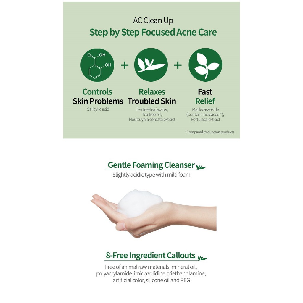 Sữa rửa mặt chăm sóc da mụn ETUDE AC Clean Up Cleansing Foam 150ml làm sạch sâu