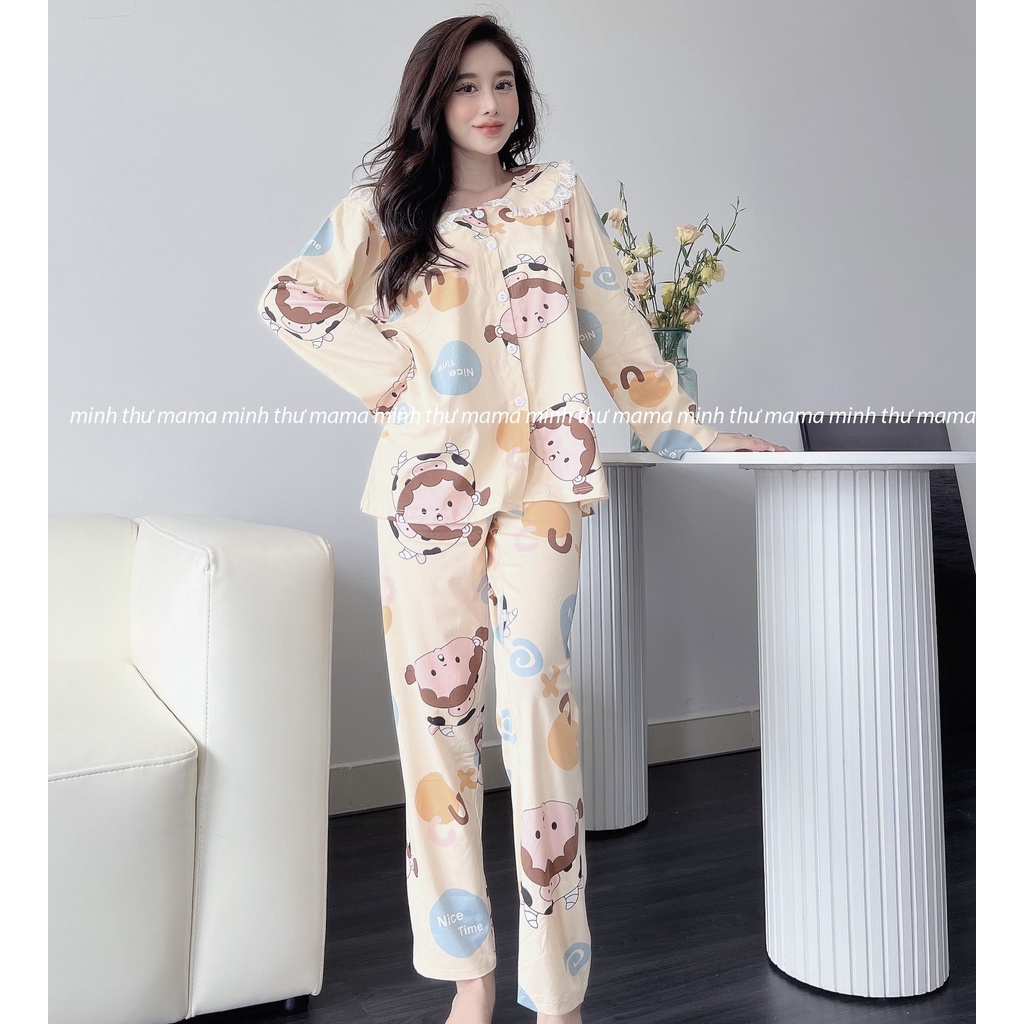 Bộ bầu - bộ sau sinh - chất liệu cotton - kiểu mới thời trang ( lá sen-Thun Sữa-Dài )