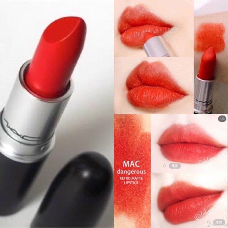 Son mac Dangerous 702 Màu Đỏ Cam – Retro Matte