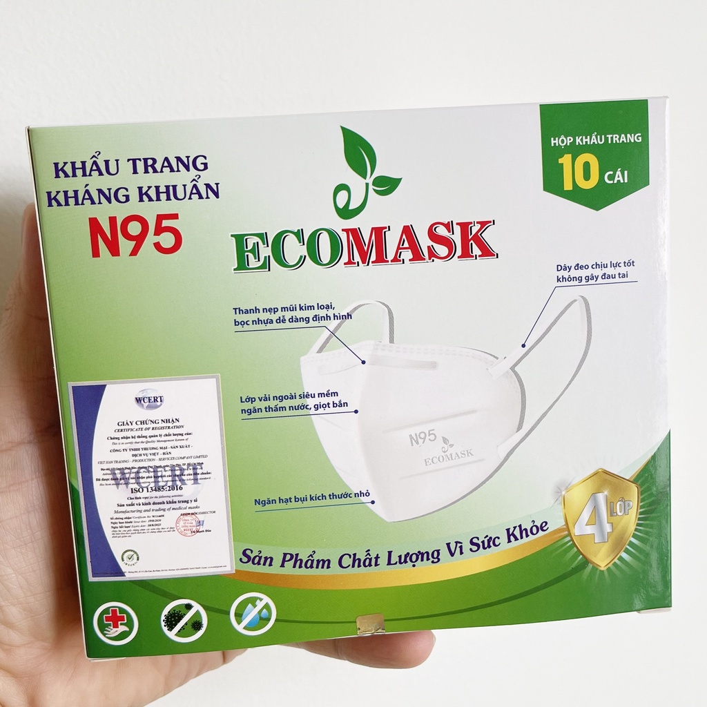 Khẩu trang kháng khuẩn N95 Ecomask 4 lớp chống bụi mịn NPP Shoptido