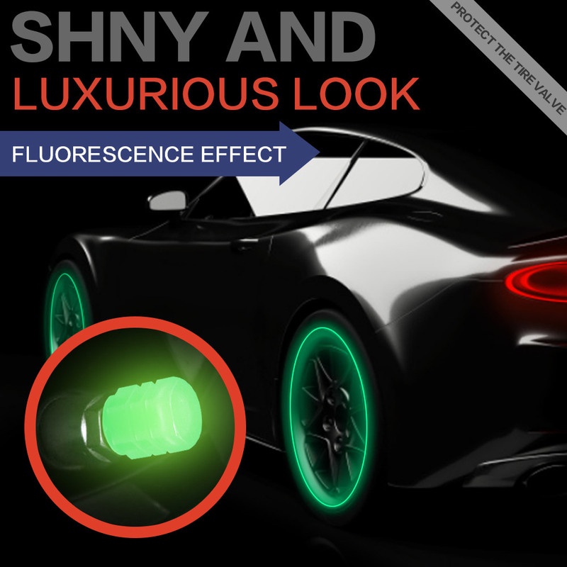 Nắp Van Bánh Xe Hơi / Xe Máy Bằng Nhựa Chống Bụi Có Đèn LED Phát Sáng Thông Dụng