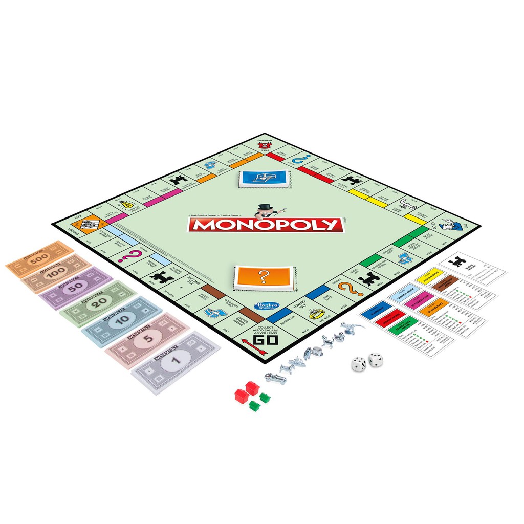 Cờ tỷ phú Monopoly chính hãng Hasbro Mỹ C1009 - Cở tỉ phú 8t+ - Cờ tỷ phú cơ bản