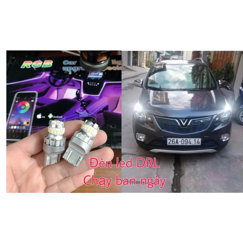 Rẻ nhất! 2 Đèn led 2 chế độ daylight và demi cho, Vinfast fadil, Toyota Cross,...
