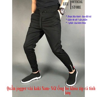 Quần Jogger Kaki Khóa Zip hàng có sẵn form 45-90kg
