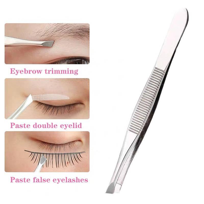 Nhíp tỉa lông mày đầu phẳng bằng thép không gỉ