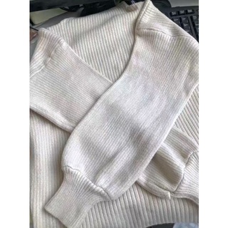Áo len cổ cao tay bồng ( kèm ảnh thật)