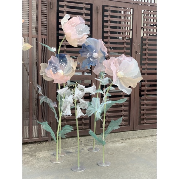 Bộ hoa vải decor, chụp ảnh.