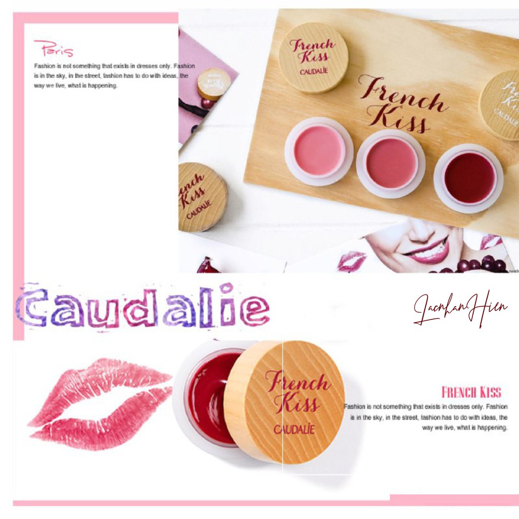 SON DƯỠNG CÓ MÀU CAUDALIE CHIẾT XUẤT THIÊN NHIÊN ❤ CAUDALIE FRENCH KISS TINTED LIP BALM (Bản fullbox có vỏ giấy)