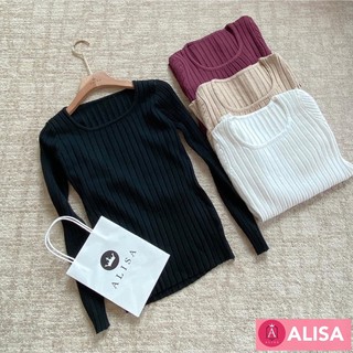 Áo len tăm cổ vuông - alisa