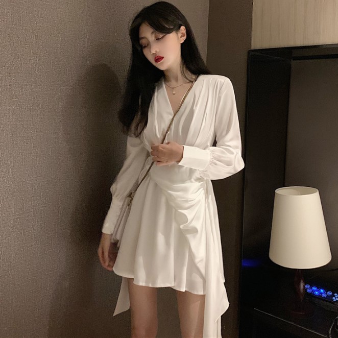 (Hàng Oder) Váy trắng cách điệu