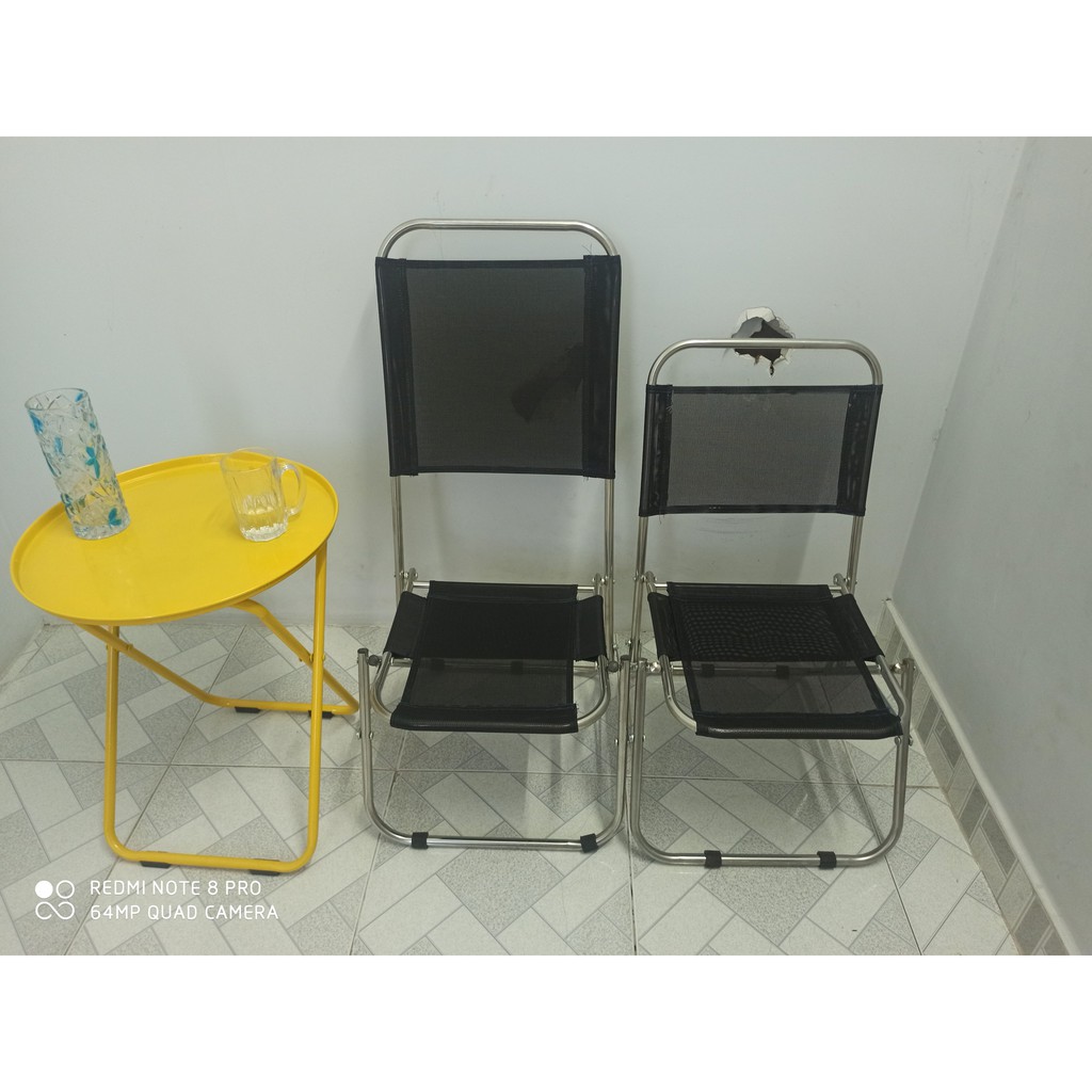 Ghế Xếp Inox Vải Dù (Ngồi cafe, trà chanh, câu cá...)