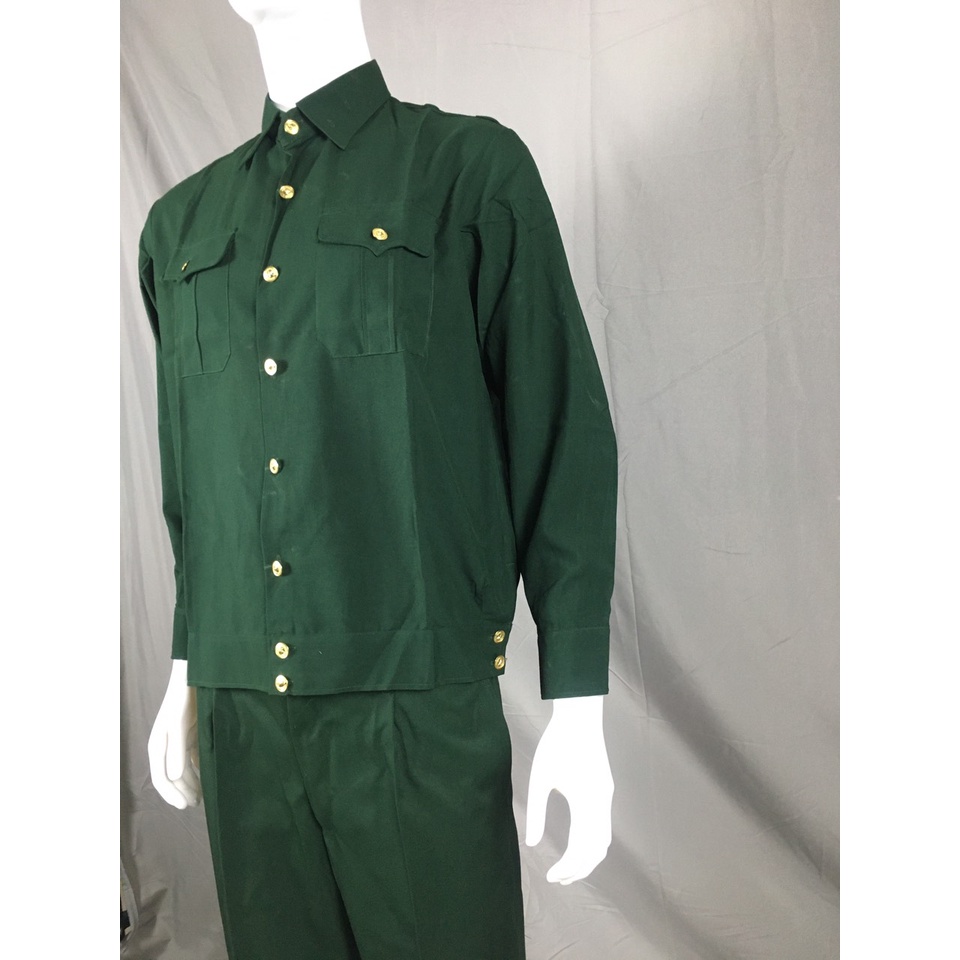 BỘ QUẦN ÁO XANH Ô LIU DÀI TAY