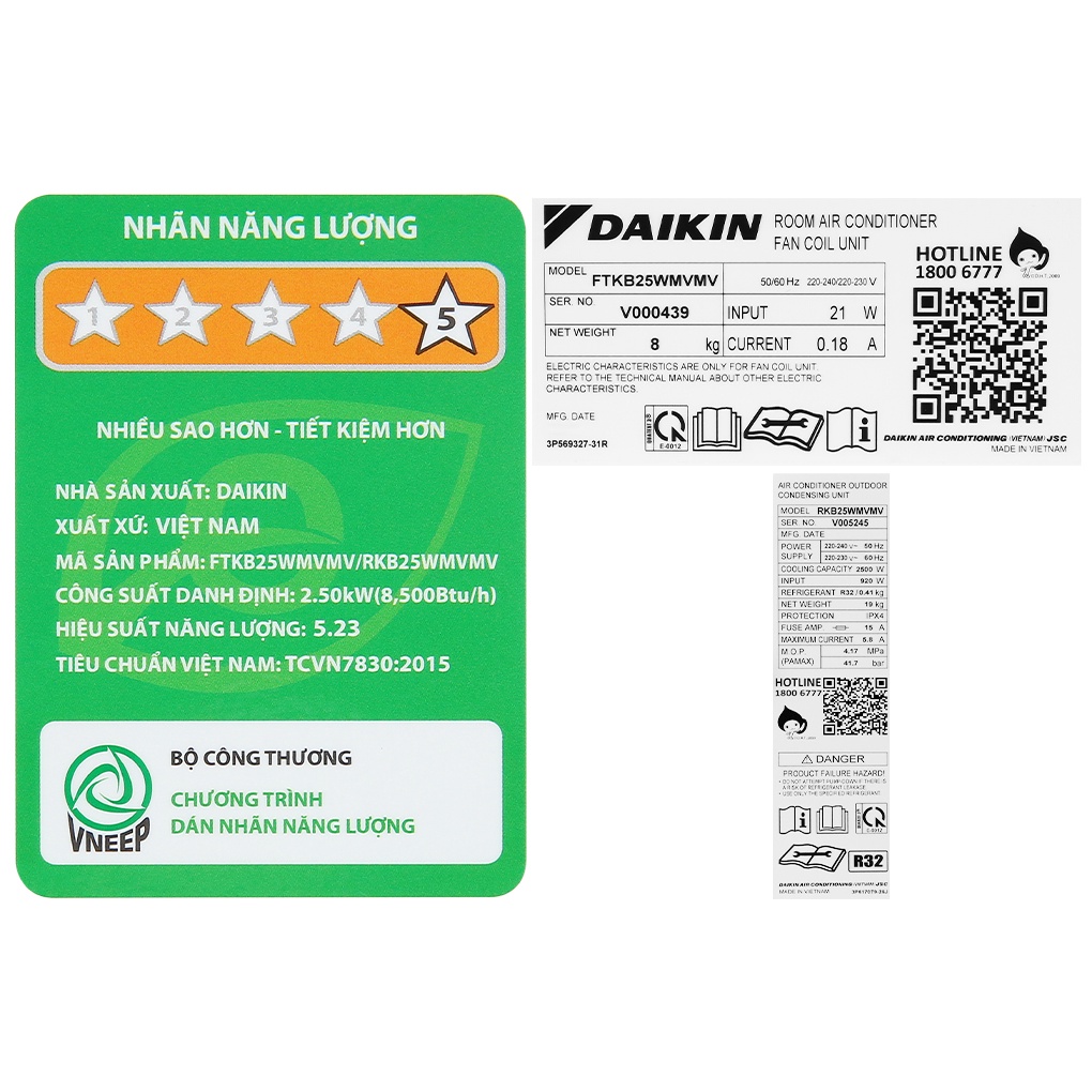 MÁY LẠNH DAIKIN INVERTER 1 HP FTKB25WMVMV 2022