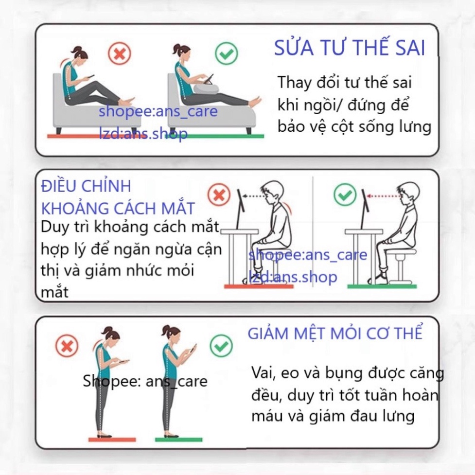 Xóa Gù Lưng🧒Nẹp lưng thông minh Nhật Bản 2022, Đai rung chống gù trẻ em giúp cho bé ngồi đúng tư thế khi học bài