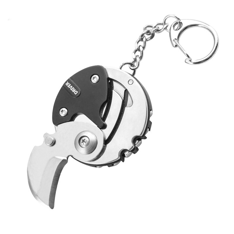 Tua Vít Đồng Xu ZOYI Mini Vạn Năng Kiêm Vặn Cắt Dụng Cụ Bỏ Túi Bằng Thép Chất Lượng Cao Có Móc Treo Thắt Lưng Sang Trọng