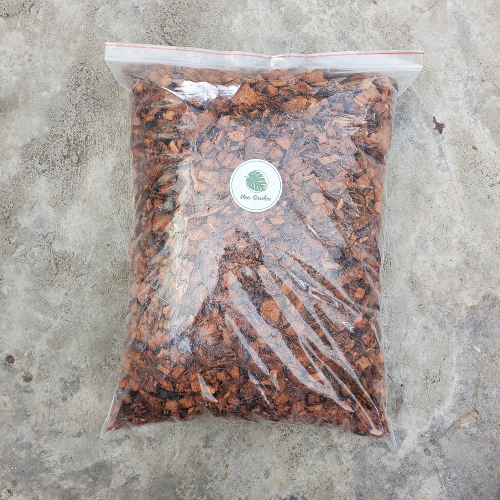 Dừa cục chặt nhỏ đã qua xử lý mầm bệnh dùng cho lan và kiểng lá bọc 1kg