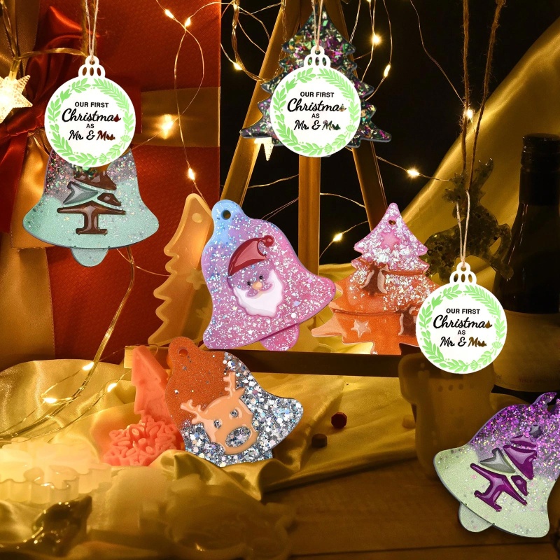 Sa Khuôn Silicone Làm Móc Khóa Hình Cây Thông Giáng Sinh DIY