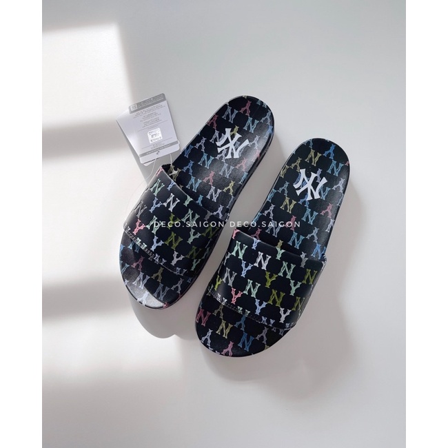 Dép quai ngang nam nữ unisex logo M.L.B Monogram cao 2cm đế Eva nhẹ – Hỗ trợ đổi size/tặng kèm box – Deco.saigon