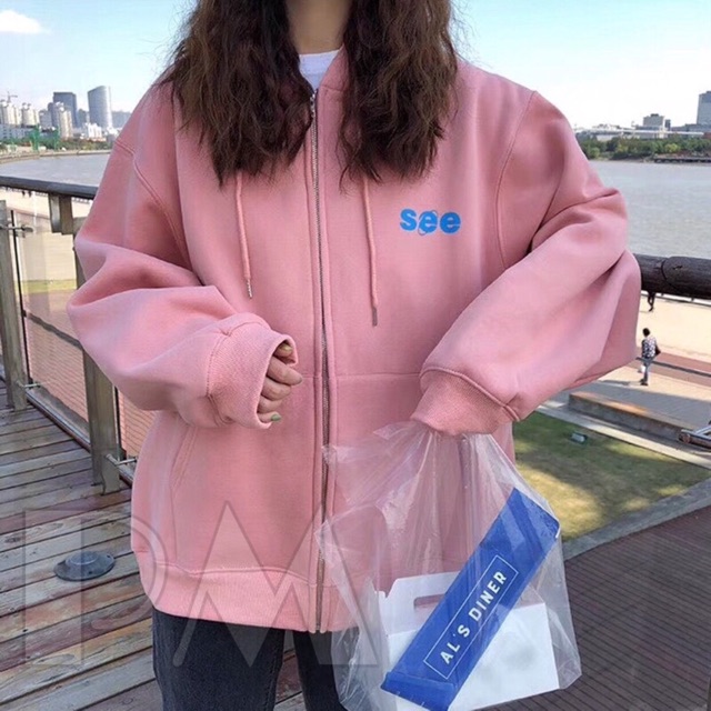 Áo khoá SEE vòng tròn chữ xanh