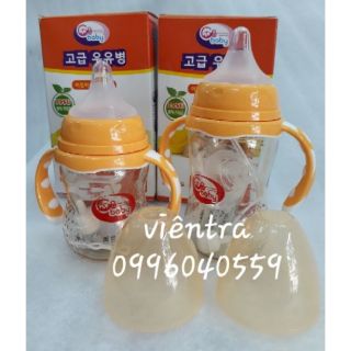 Bình sữa PPSU GB Baby cổ rộng 180ml/240ml có tay cầm ( tặng kèm 1 núm ti siêu mềm)