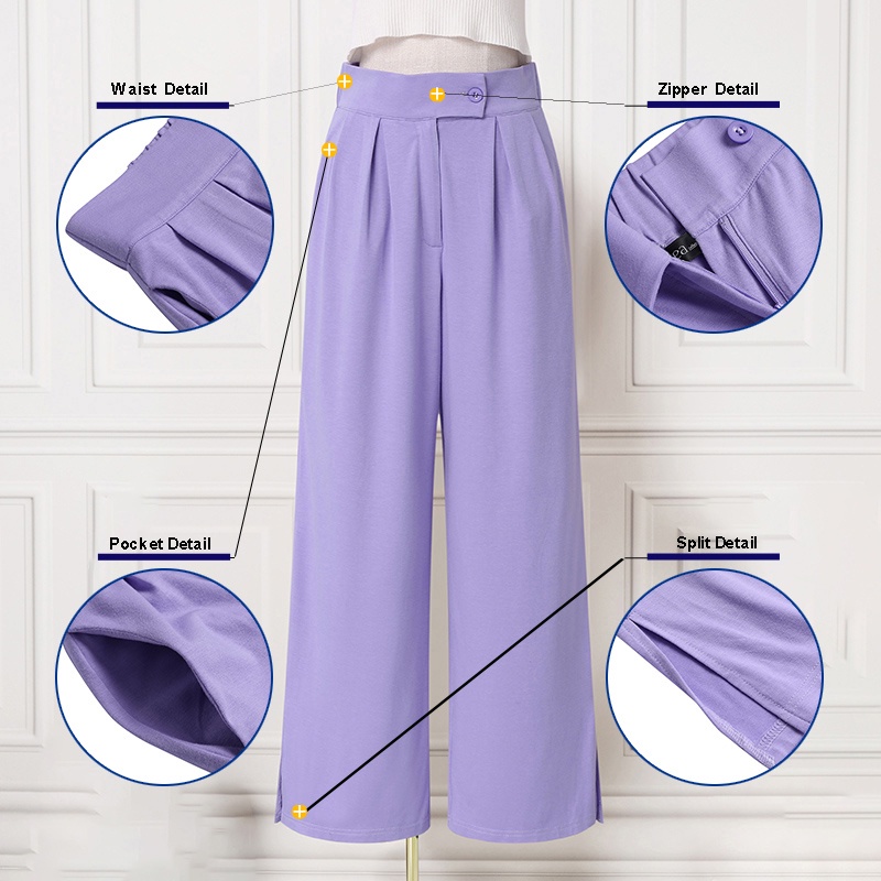 Quần ống rộng ZANZEA xẻ tà thời trang dành cho nữ