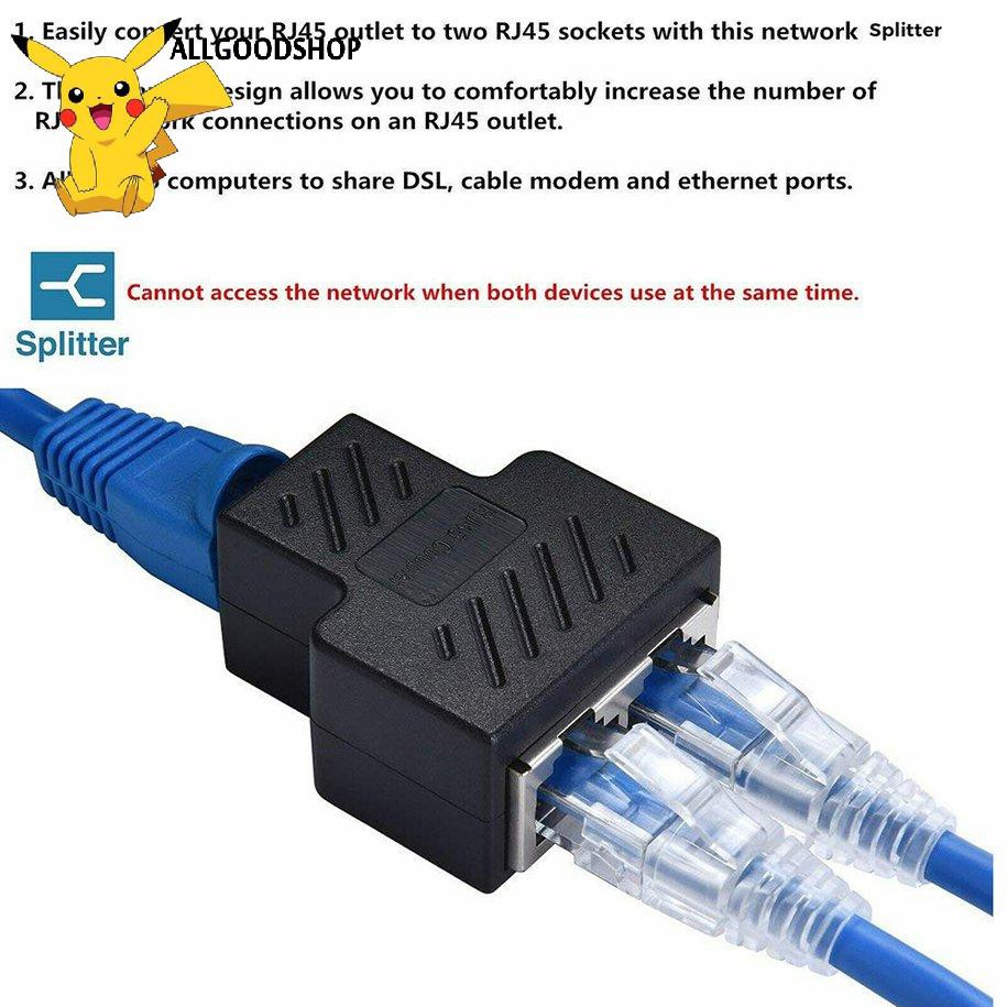 Bộ Chia Rj45 1 Sang 2 Cổng Cat5 / 6 / 7 Lan Ethernet