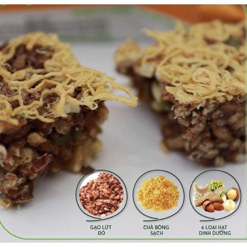 Gạo lứt chà bông thanh granola đồ ăn vặt healthy hũ 250g loại 1 cao cấp - Michu Food