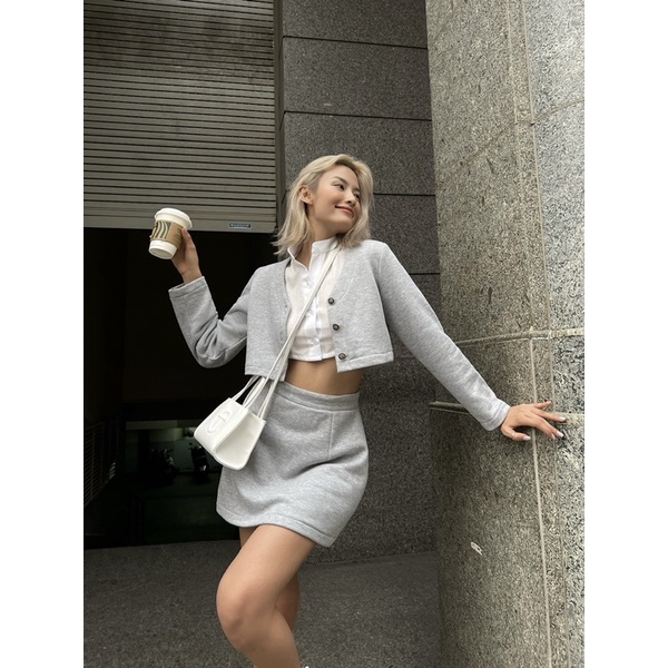 Set nỉ bông croptop lót quần
