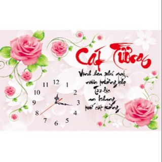Tranh thêu đồng hồ chữ thập Cát tường ( chưa thêu ) - 8042