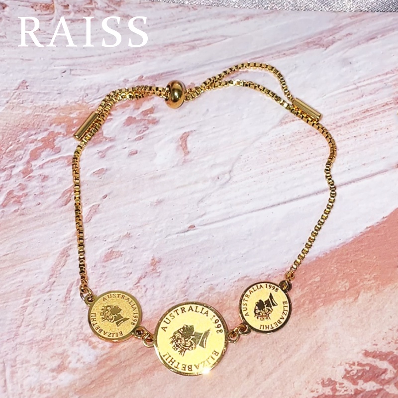 Vòng Tay Nữ 3 Đồng Xu Tròn Thời Trang Hàn Quốc