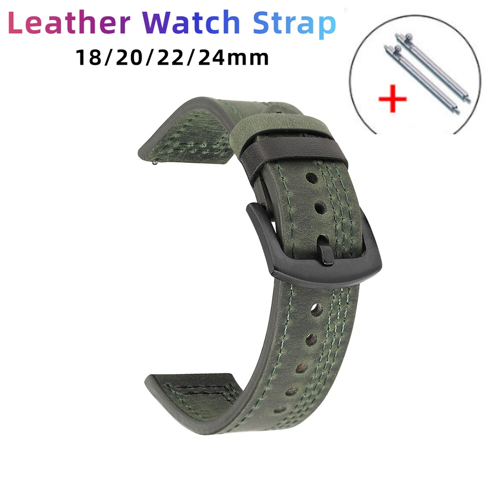 Dây Đeo Bằng Da Thật Cho Đồng Hồ Samsung Galaxy Watch 42 46mm Gear S3 Galaxy Watch 3 18 20 22 24mm