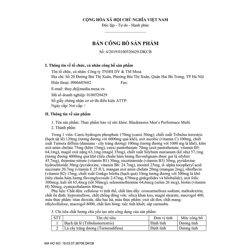 Viên Uống Hỗ Trợ Sức Khỏe Nam Giới Blackmores Men’s Performance Multi Vitamin 50 Viên | Thế Giới Skin Care