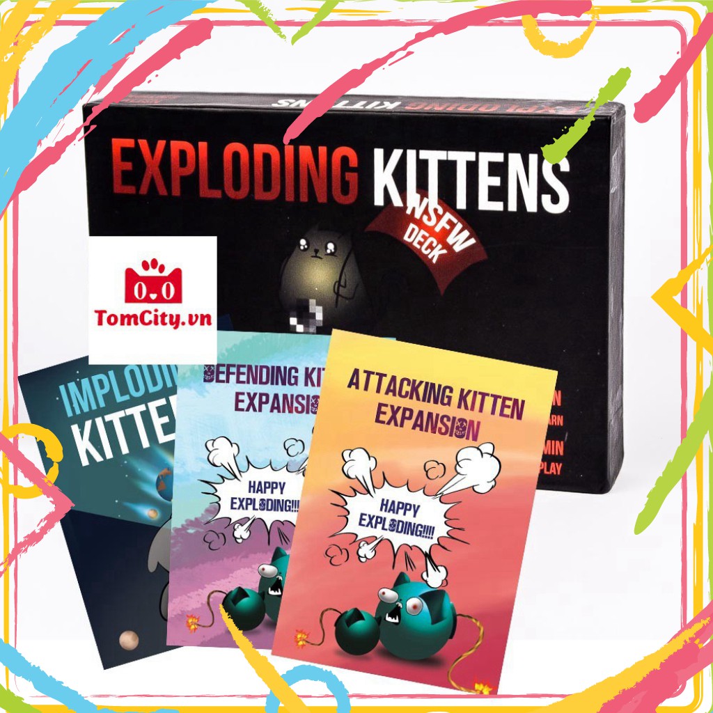 Combo Exploding Kittens Mèo nổ 18+ và 3 Bản mở rộng