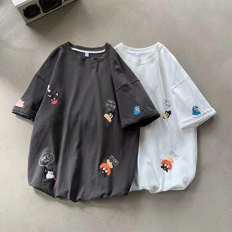 Áo thun tay lỡ dáng rộng phong cách Hàn Quốc trẻ trung thời trang dành cho nam