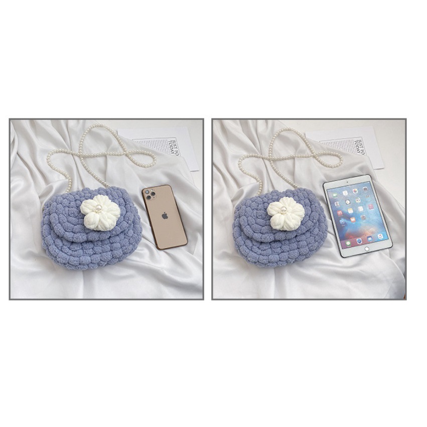 Túi Tự Đan Handmade, Túi Len Tự Đan Phồng Bi Đính Hoa Len [Có Video Hướng Dẫn]