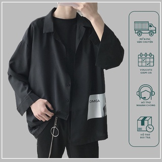 Áo sơ mi tay lỡ phong cách Hàn Quốc thanh lịch dành cho nam