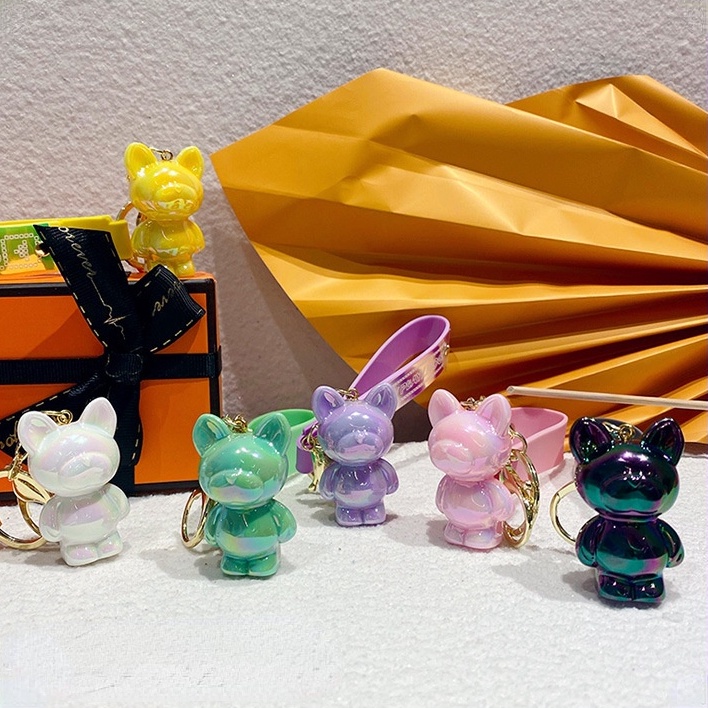 Móc khóa hình chú cún hoạt hình bằng acrylic nhiều màu sắc dễ thương