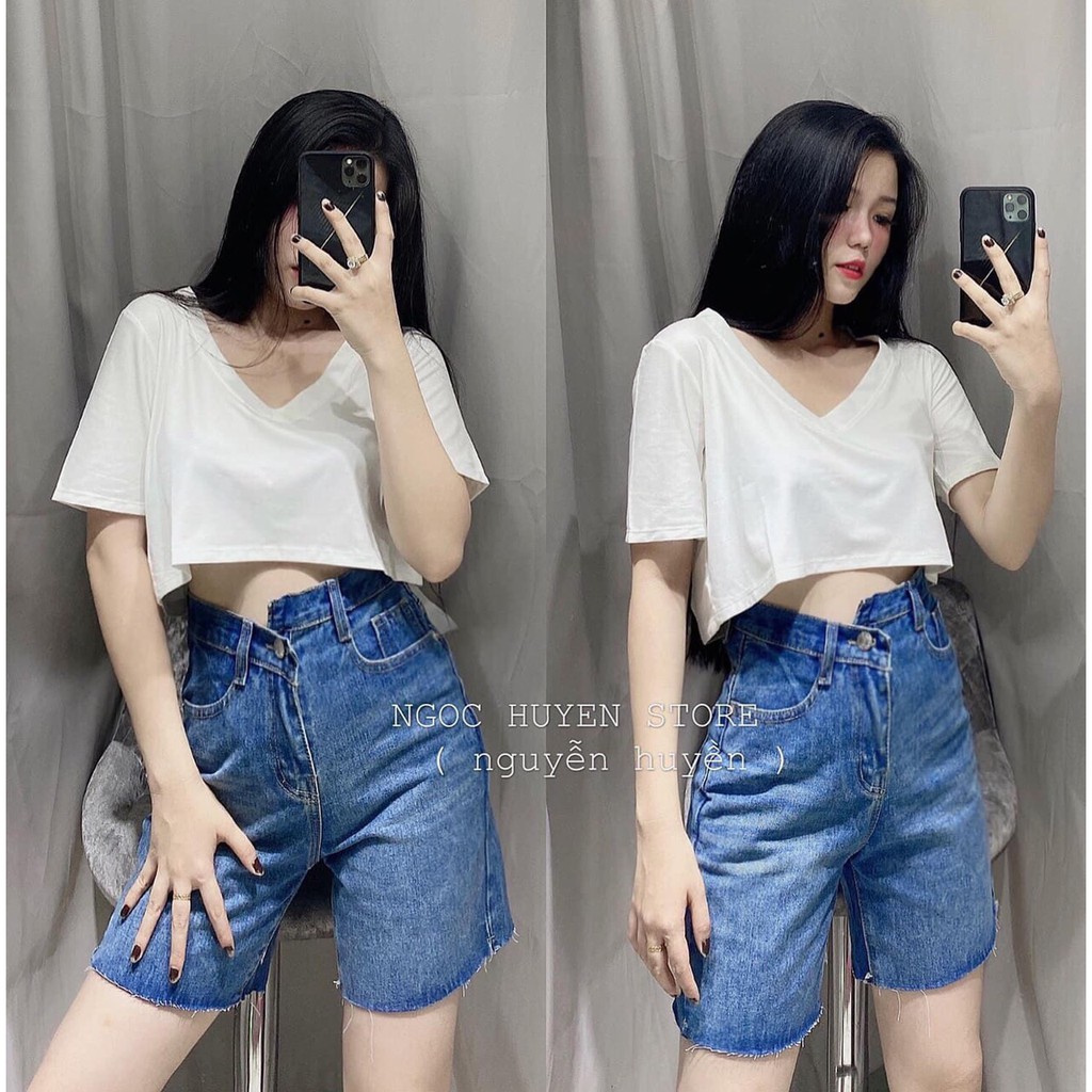 Quần short jean nữ ống rộng Ulzzang MS11YA