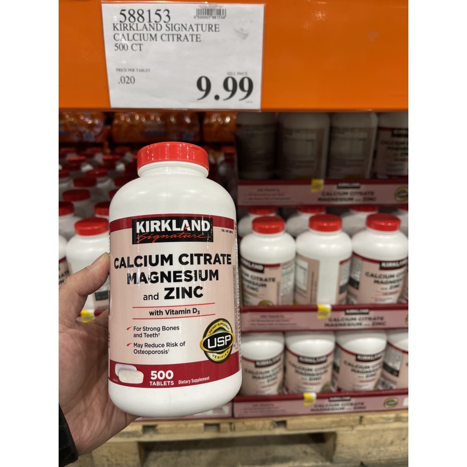 Viên Uống Kirkland Signature Calcium Citrate Magnesium And Zinc 500 Viên Của Mỹ